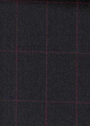 Charcoal Grey with Burgundy Check