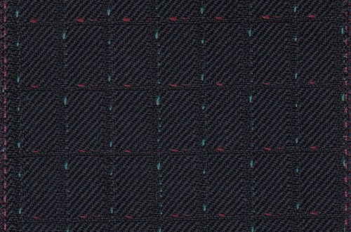 Dark Navy with Green & Red Dot check