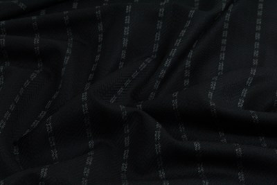 Black chevron twill with wide white stripe