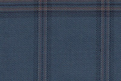 Blue with black / orange check