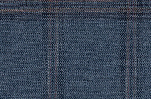 Blue with black / orange check