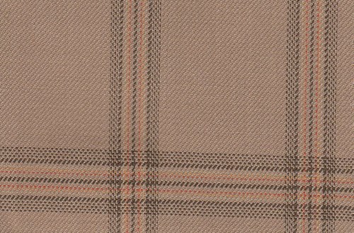 Beige with brown / salmon check