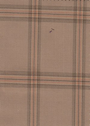 Beige with brown / salmon check