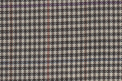 Ivory/Brown check with orange & purple overcheck