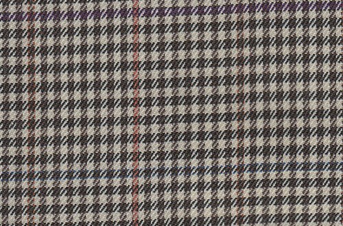 Ivory/Brown check with orange & purple overcheck