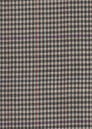 Ivory/Brown check with orange & purple overcheck