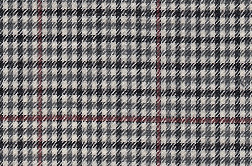 Ivory/Black/grey check with burgundy overcheck
