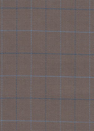Tan with Light Blue / Navy Check
