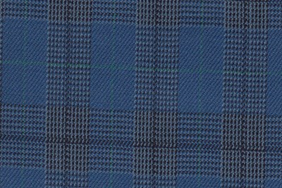 Bright blue with Green / Black check