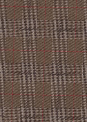 Tan with brown / Red check