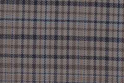 Beige with Navy and blue check