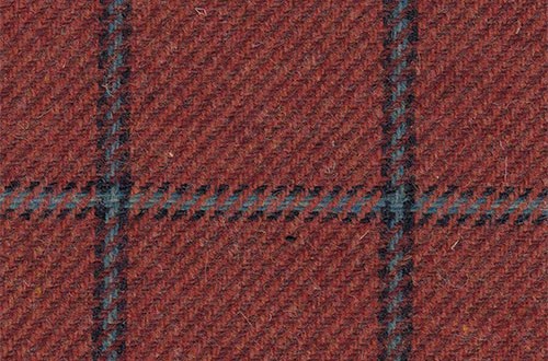 Terracotta with blue/navy check