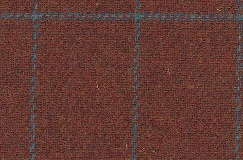 Rust with Light blue check