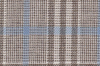 Ivory with brown & light blue check