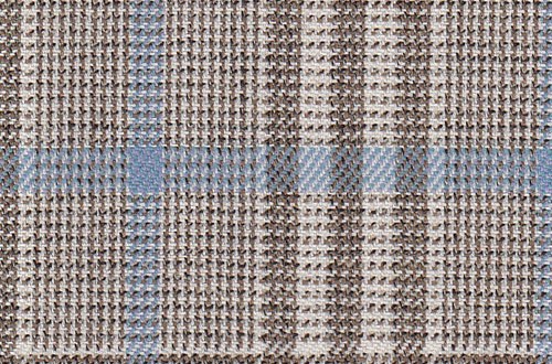 Ivory with brown & light blue check