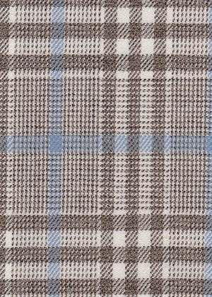 Ivory with brown & light blue check