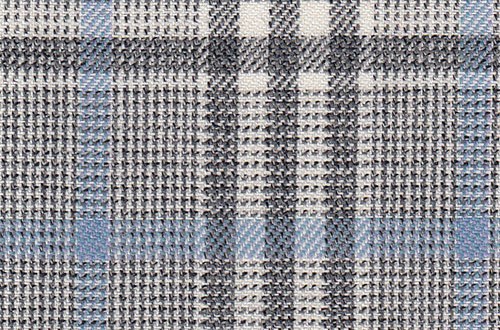 Ivory with grey & light blue check