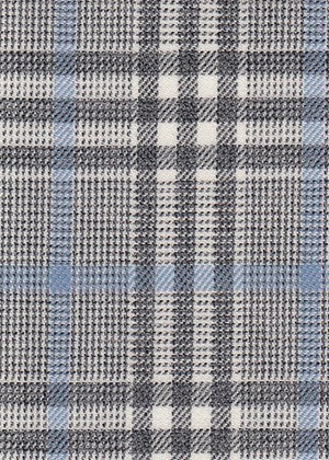 Ivory with grey & light blue check