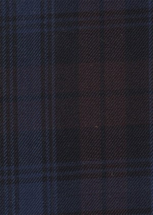 Black with burgundy and blue check