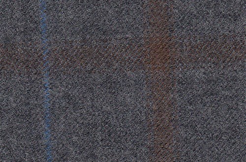 Grey with brown and blue check