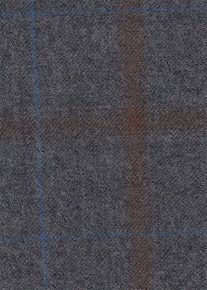 Grey with brown and blue check