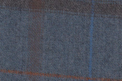 Grey/blue with brown/blue/orange check
