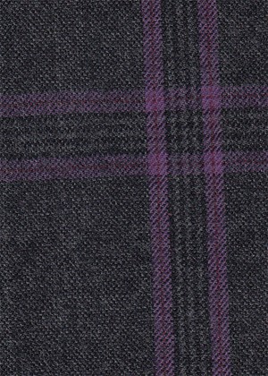 Charcoal with Purple Check