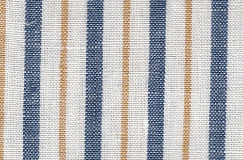 White with Tan & Blue Stripes