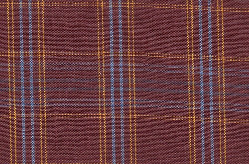Burgundy with Gold & Blue Check