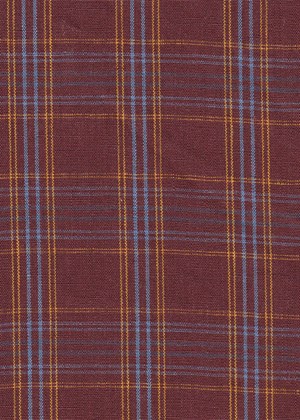 Burgundy with Gold & Blue Check