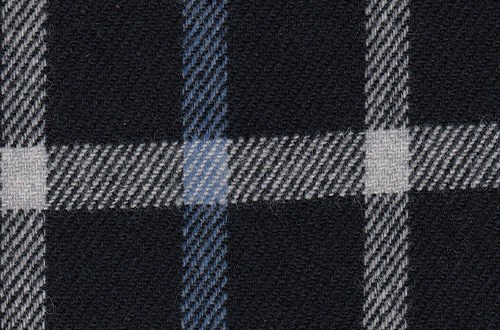Black w/ Ivory & Sky Blue overcheck