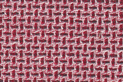 WHITE / RED CROSSHATCH (PLAIN)