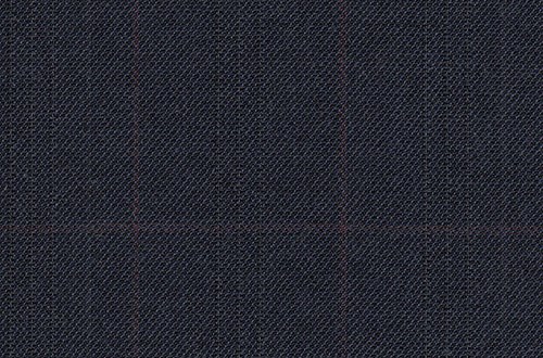 Navy/burgundy check & triple tramline stripe