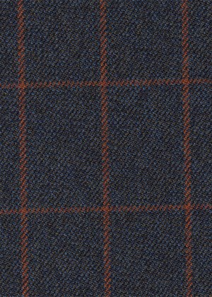 Blue with orange check