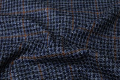 Blue/Navy check with orange overcheck