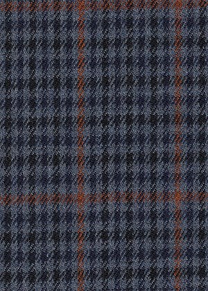 Blue/Navy check with orange overcheck