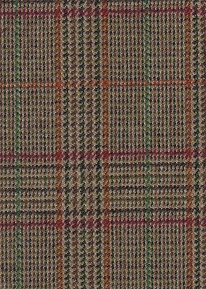 Brown with orange/Red/Green check