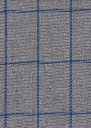 Light Grey with Bright Blue Check
