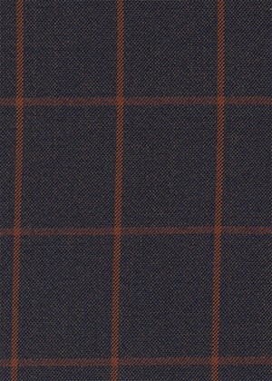 Navy with Orange Check