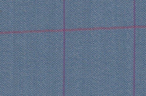 Light Blue Herringbone with Pink & Purple Check