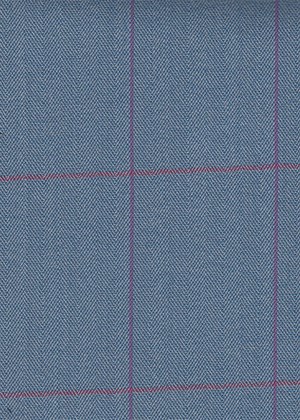 Light Blue Herringbone with Pink & Purple Check