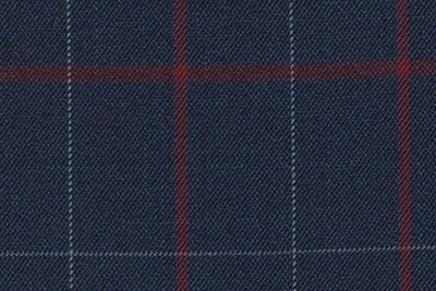 Navy with Burgundy & White Check