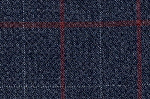 Navy with Burgundy & White Check