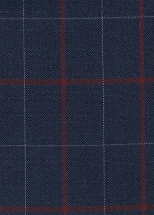 Navy with Burgundy & White Check