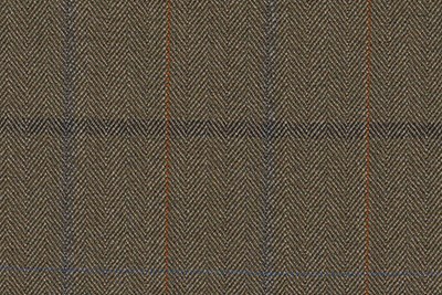Green Herringbone with Orange & Blue Checks