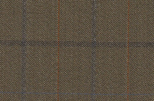 Green Herringbone with Orange & Blue Checks