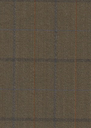 Green Herringbone with Orange & Blue Checks
