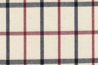 Cream w/Black & burgundy checks