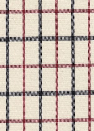 Cream w/Black & burgundy checks