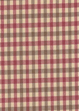 Cream w/Brown & Red Small Check